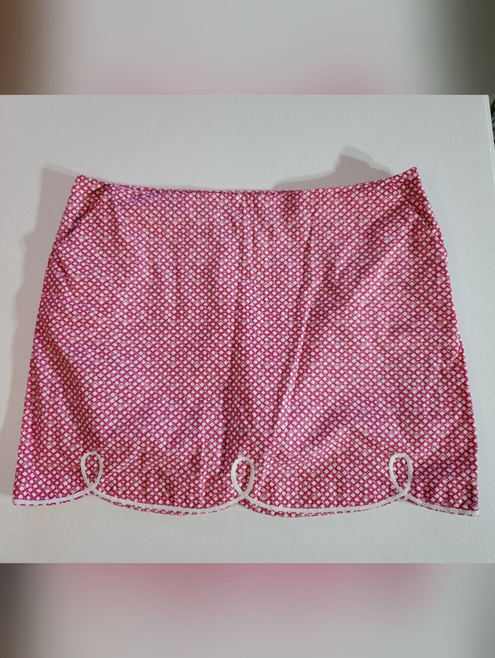 Sydney Elizabeth Sz 18 Pink Geometric Scalloped Hem Golf Tennis Skort